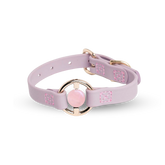 Biothane 項圈 粉晶水晶項圈 - 淡紫霧(Rose Quartz)